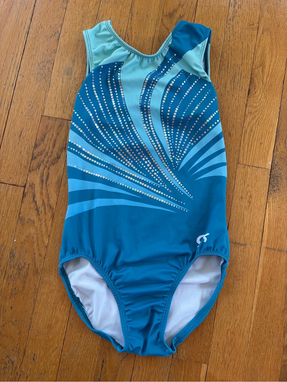 GK Teal and Light Teal Crystal Swirl One-Piece